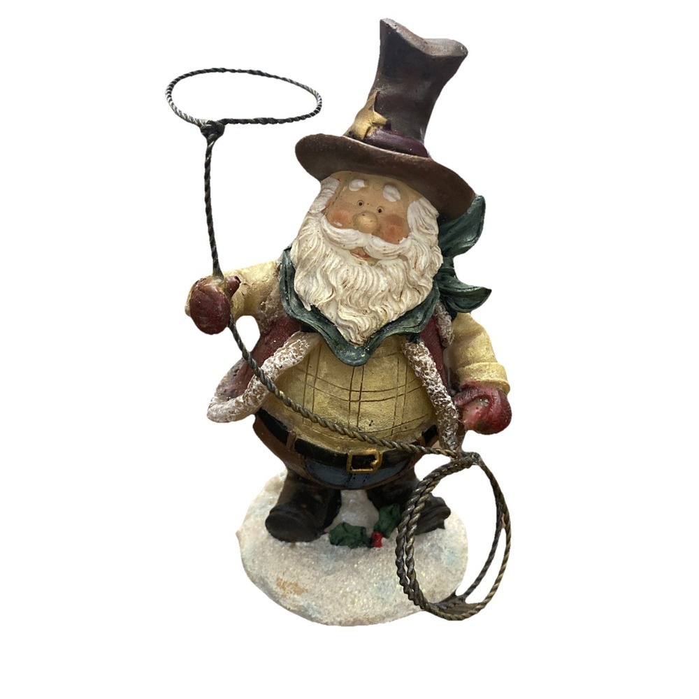Unbranded cowboy Santa& Lasso 5.5" Tall